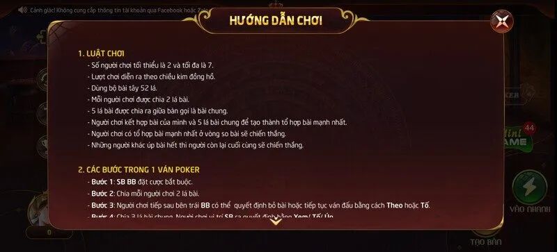 Luật chơi game bài nổ hũ Poker Nohu90